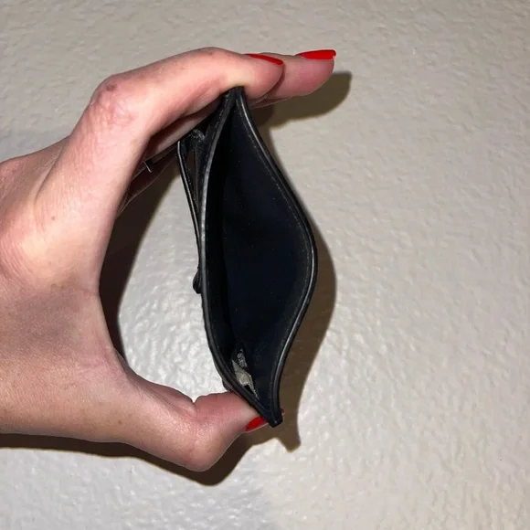 Coach Pebbled Black Leather Card Holder - Picture 3 of 3